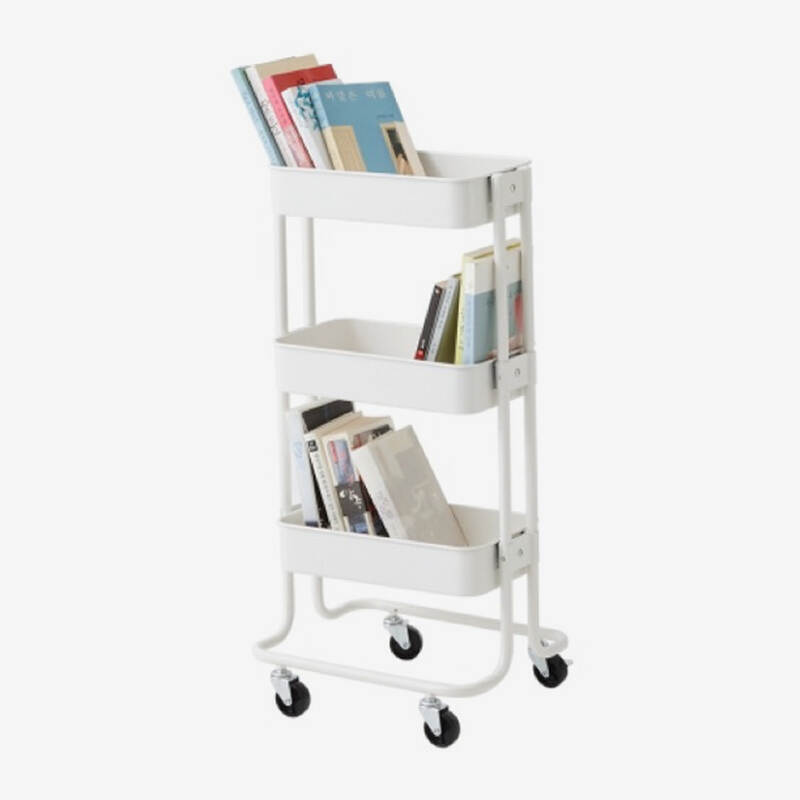 Kệ để đồ 3 tầng nhà bếp có bánh xe - Màu trắng - INP743WHT, , large image number null